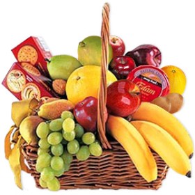 Cheese, Crackers &amp; Fruit Basket